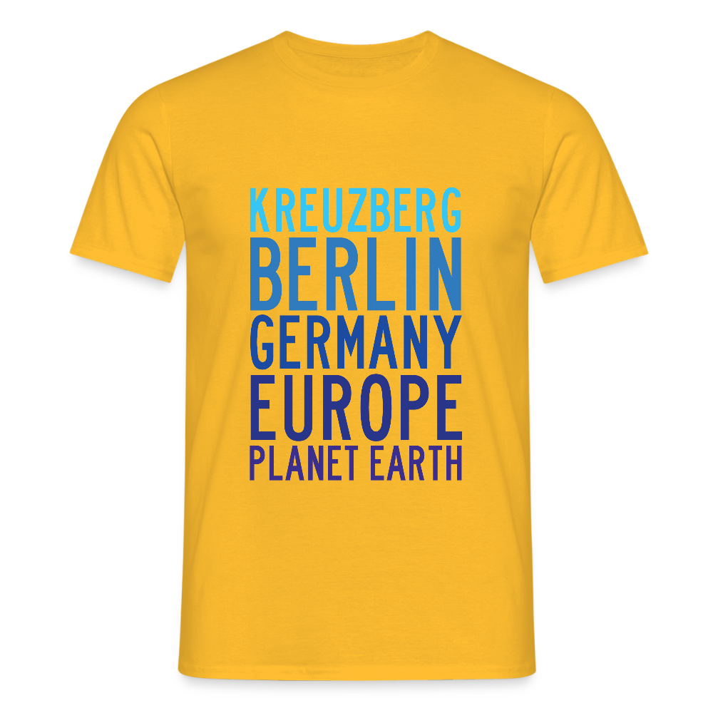 Kreuzberg - Planet Earth - Männer Premium T-Shirt - Gelb