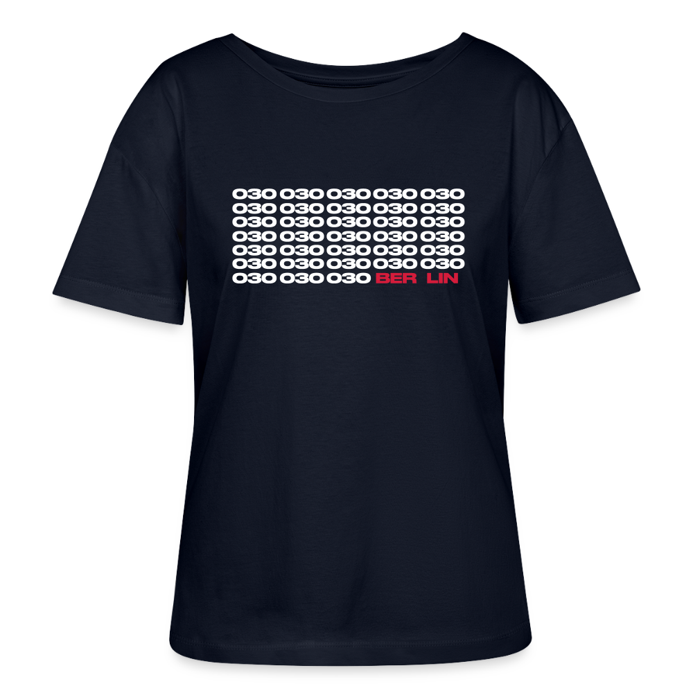 030 Berlin - Relaxed Rundhals Frauen Bio-T-Shirt - Navy