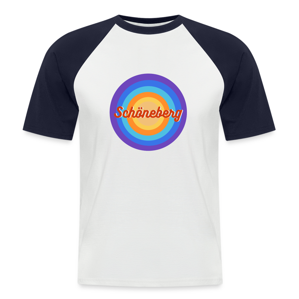 Schöneberg retro - Männer Baseball T-Shirt - Weiß/Navy