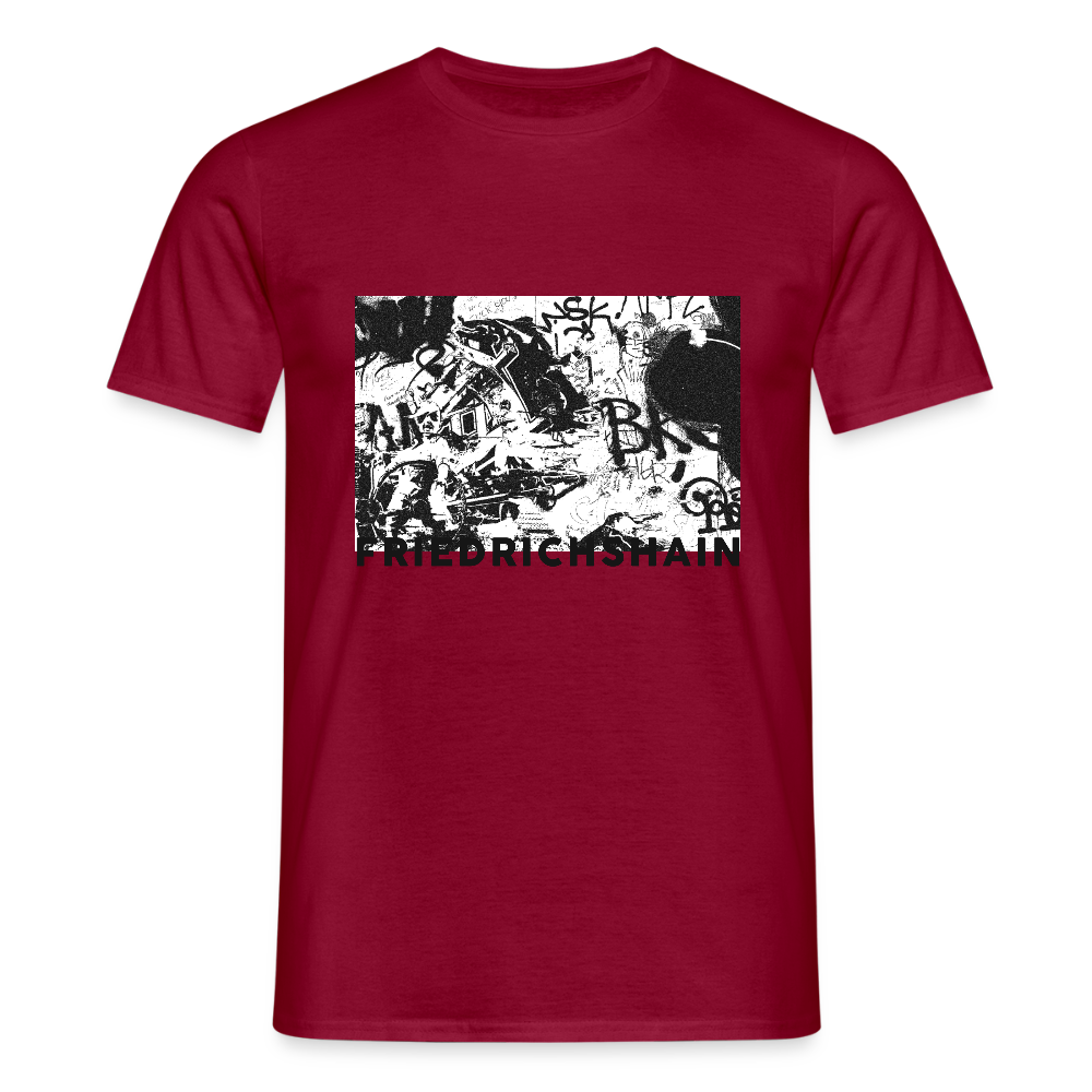 Friedrichshain Graffiti - Männer Premium T-Shirt - Ziegelrot