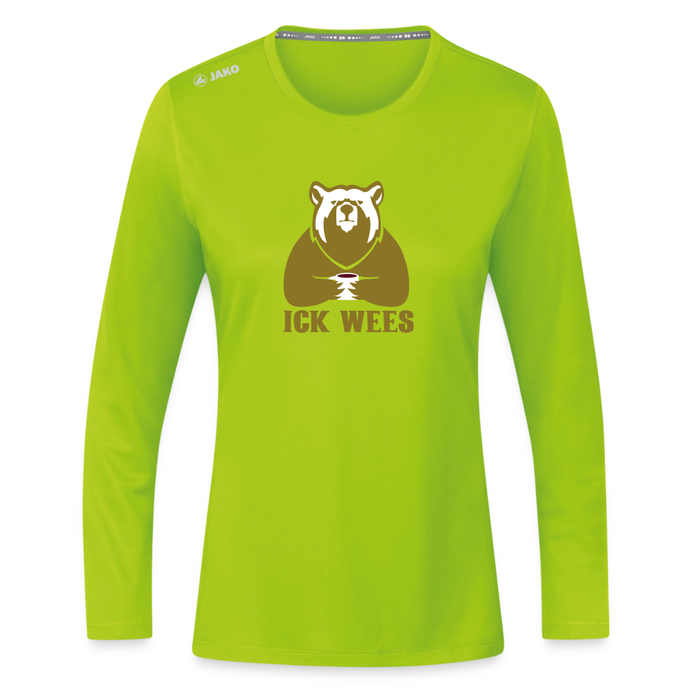 Ick Wees - Frauen Sport Langarmshirt - Neongrün