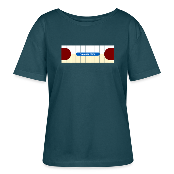 Nauener platz - Relaxed Rundhals Frauen Bio-T-Shirt - Dunkles Petrol
