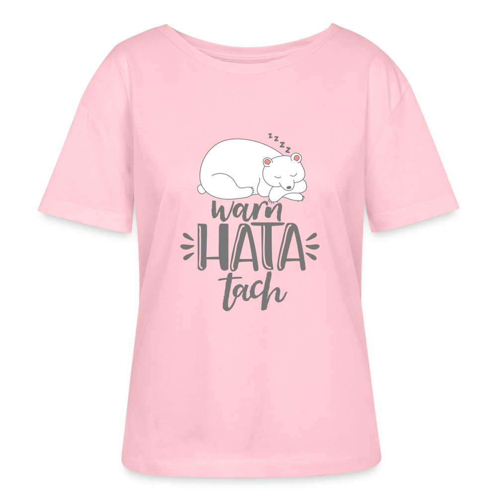 Warn hata Tach - Relaxed Rundhals Frauen Bio-T-Shirt - Hellrosa