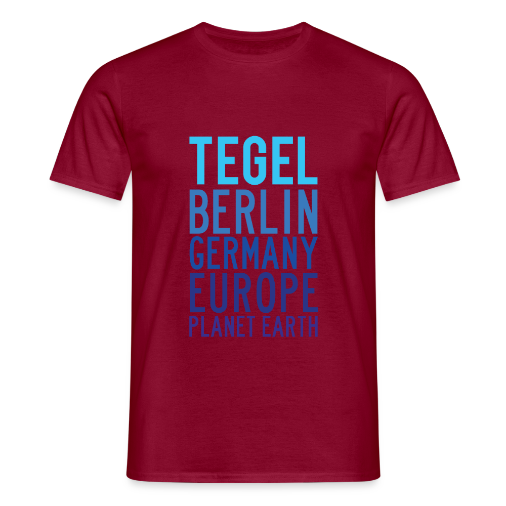 Tegel Planet Earth - Männer Premium T-Shirt - Ziegelrot