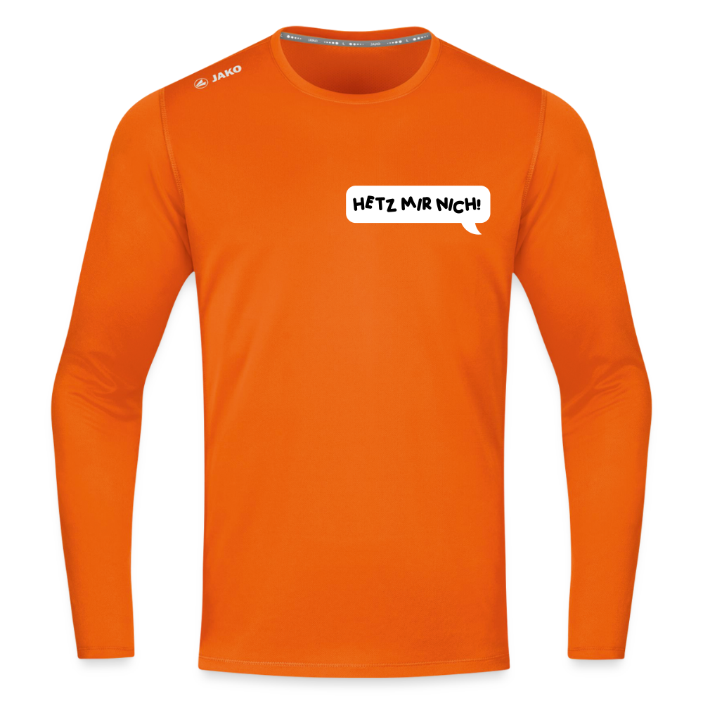 Hetz Mir Nich! - Männer Sport Langamshirt - Neonorange