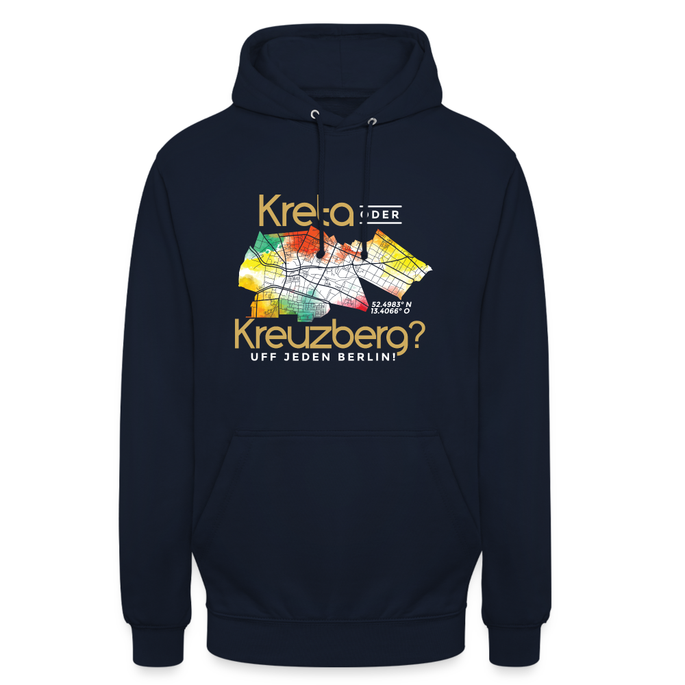 Kreta oder Kreuzberg - Unisex Hoodie - Navy