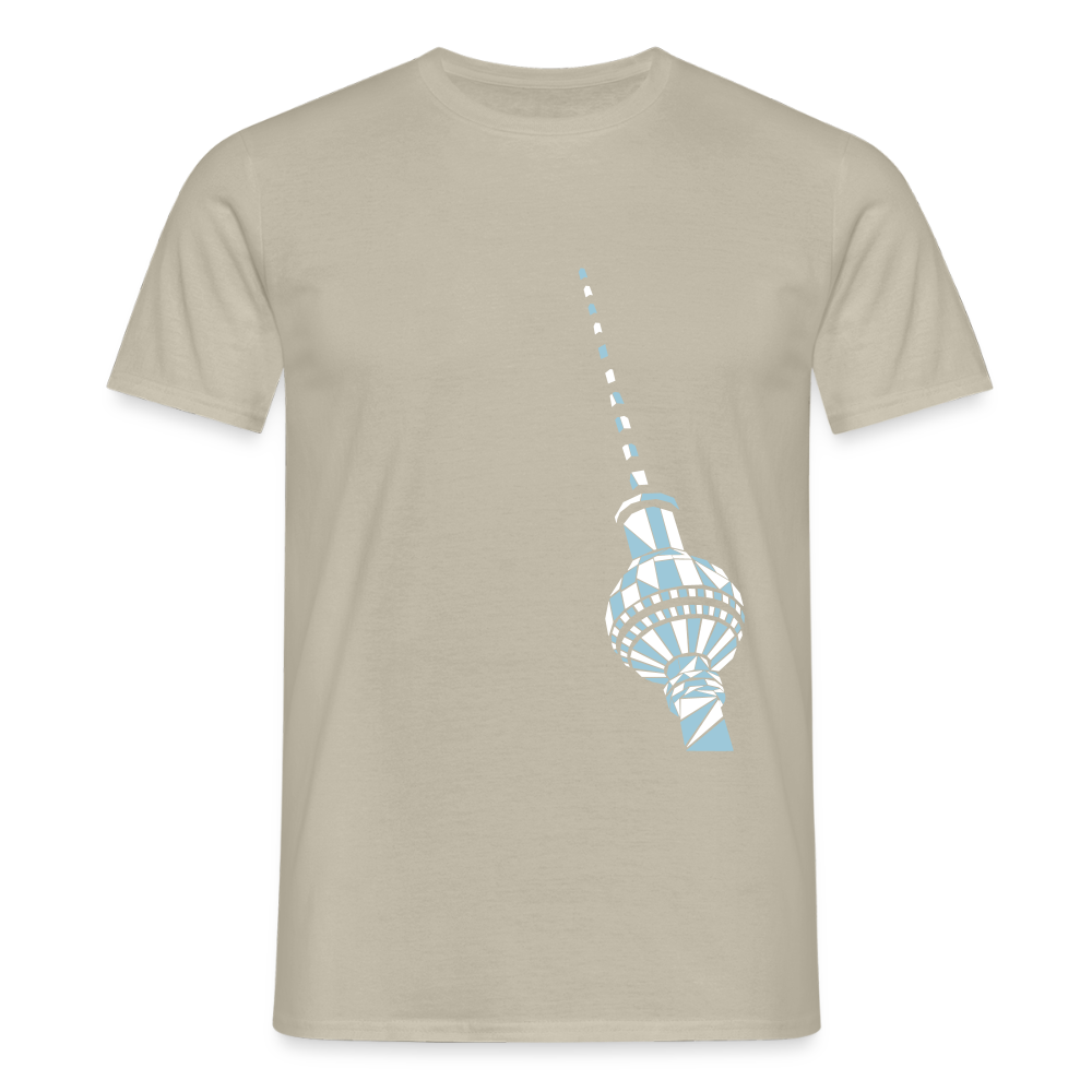 Fernsehturm Geometrie - Männer Premium T-Shirt - Sandbeige