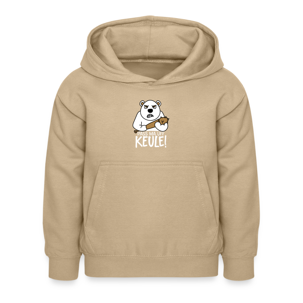Pass ma uff Keule - Kinder Hoodie - Sand