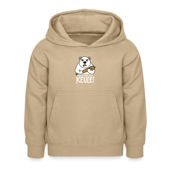 Pass ma uff Keule - Kinder Hoodie - Sand