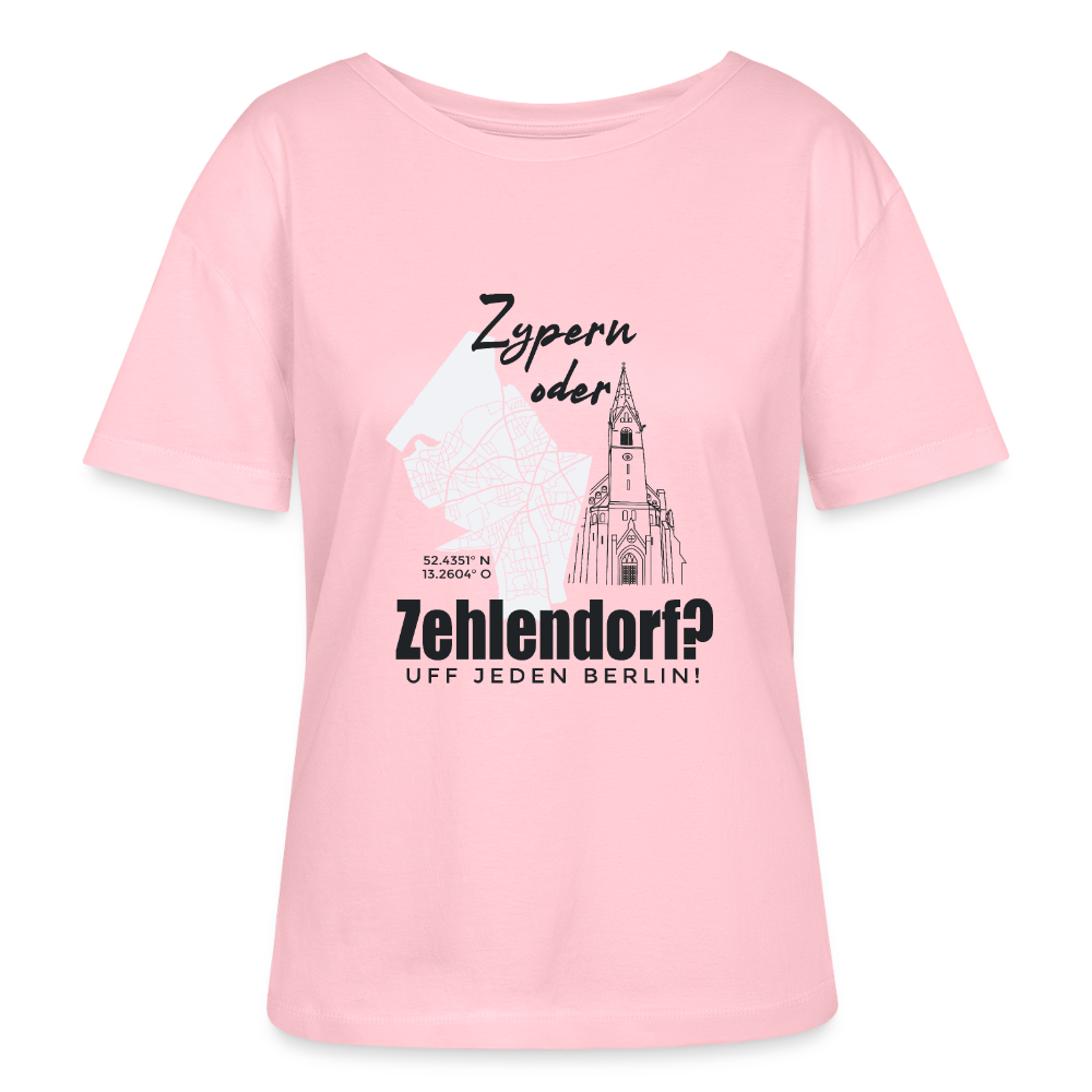 Zypern oder Zehlendorf - Relaxed Rundhals Frauen Bio-T-Shirt - Hellrosa
