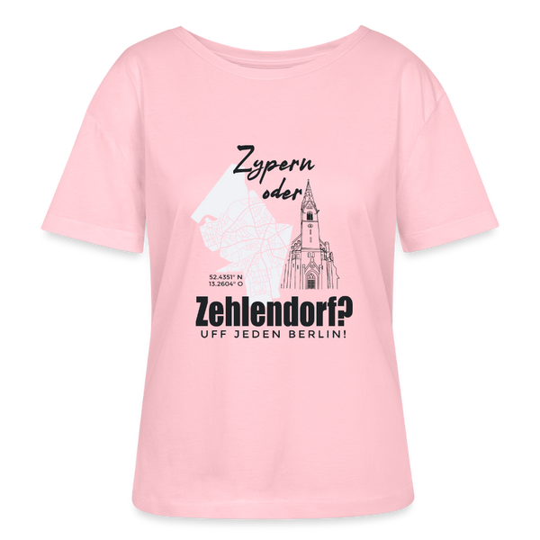 Zypern oder Zehlendorf - Relaxed Rundhals Frauen Bio-T-Shirt - Hellrosa