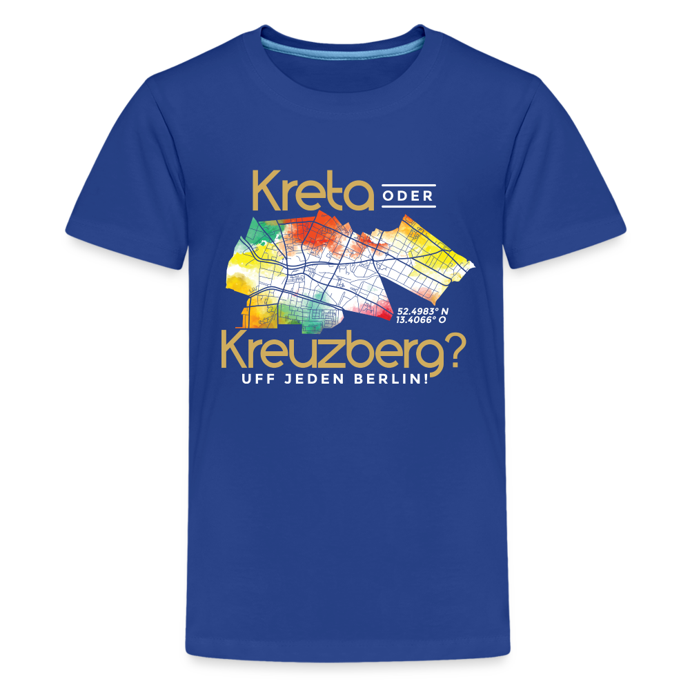 Kreta oder Kreuzberg - Teenager Premium T-Shirt - Königsblau