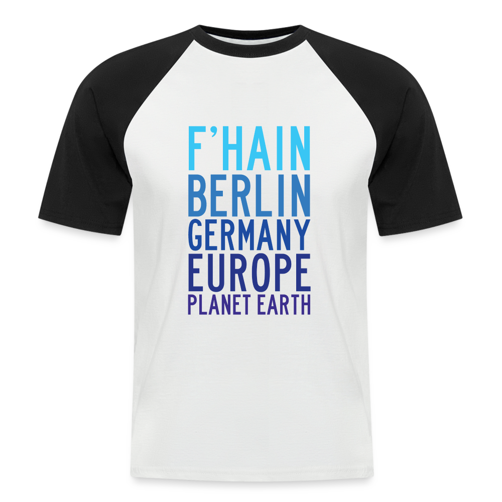 F'hain - Planet Earth - Männer Baseball T-Shirt - Weiß/Schwarz