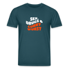 Sex, Drucks & Currywurst - Unisex Bio T-Shirt - Dunkles Petrol