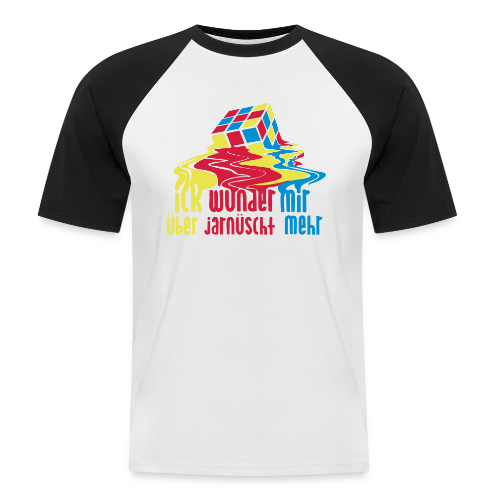 Ick Wunder Mir - Männer Baseball T-Shirt - Weiß/Schwarz