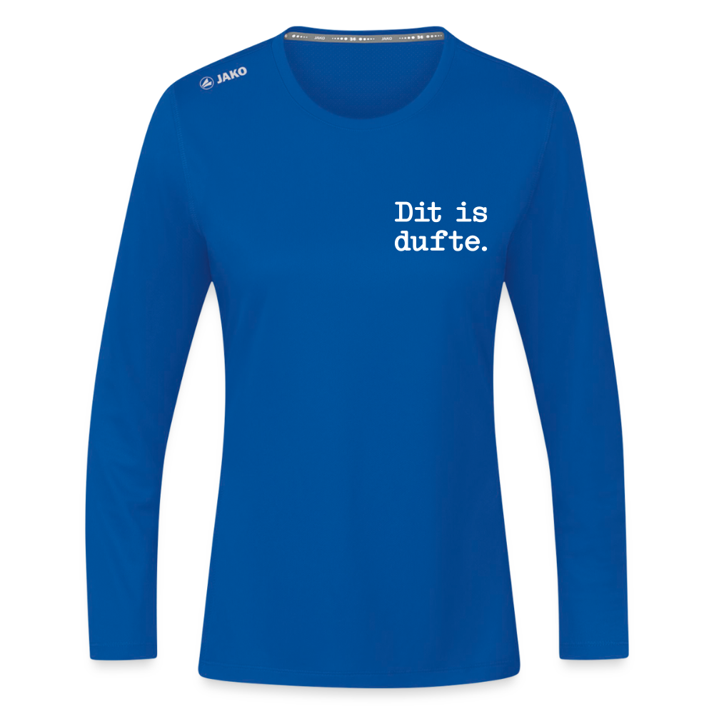 Dit is dufte - Frauen Sport Langarmshirt - Royalblau