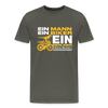 Ein Mann, Ein Biker, Ein Berliner - Männer Premium T-Shirt - Asphalt