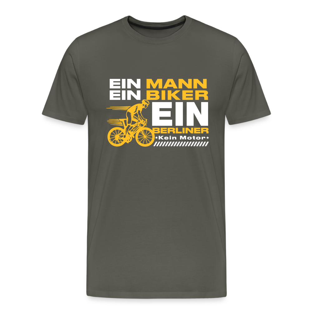 Ein Mann, Ein Biker, Ein Berliner - Männer Premium T-Shirt - Asphalt
