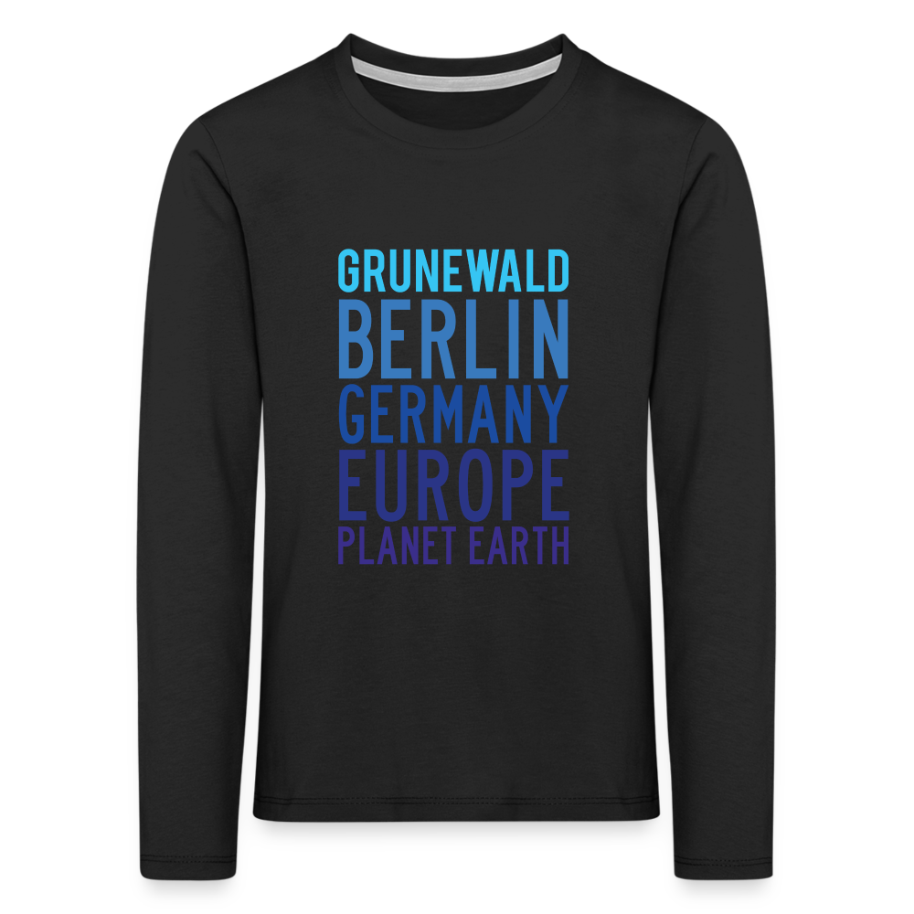 Grunewald Planet Earth - Kinder Langarmshirt - Schwarz