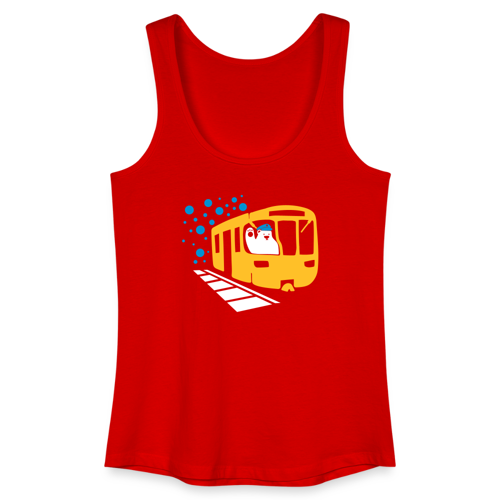 Bär in U-Bahn Kommt - Frauen Bio Tank Top - Rot