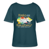 Kreta oder Kreuzberg - Relaxed Rundhals Frauen Bio-T-Shirt - Dunkles Petrol