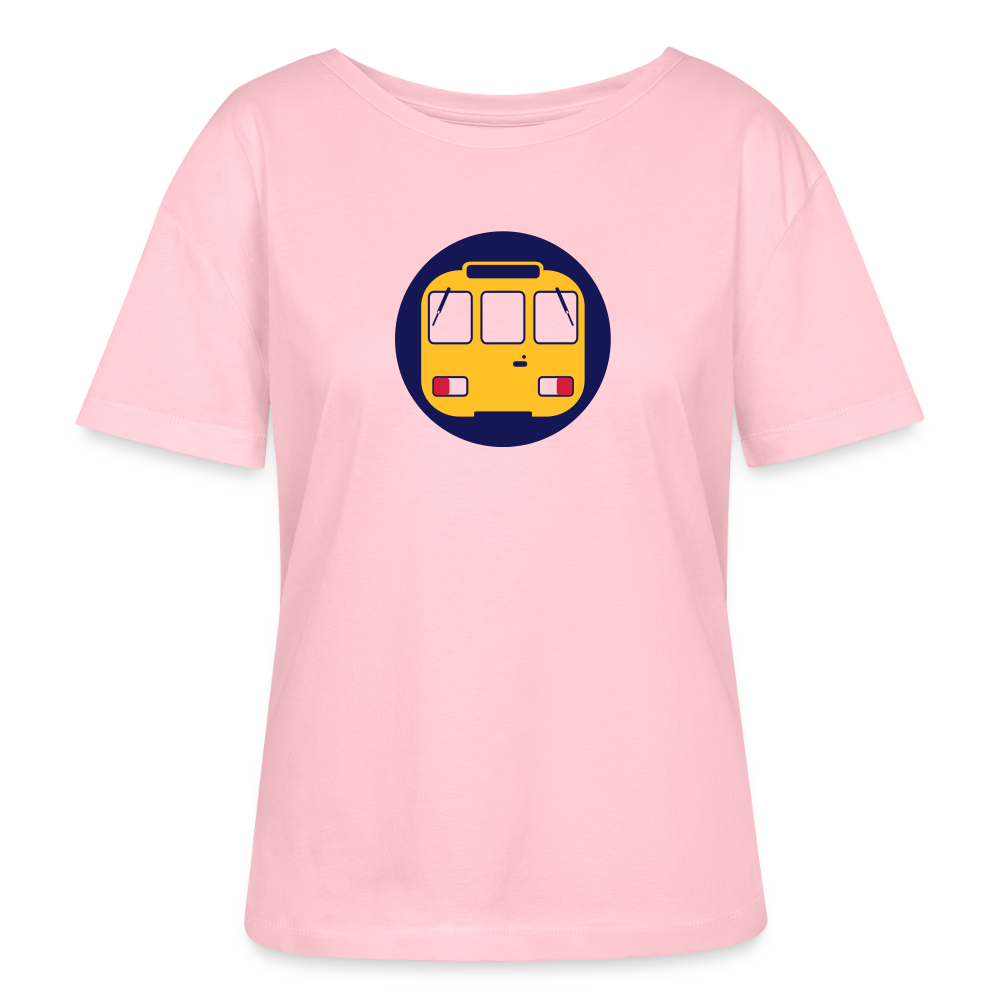 U-Bahntunnel - Relaxed Rundhals Frauen Bio-T-Shirt - Hellrosa