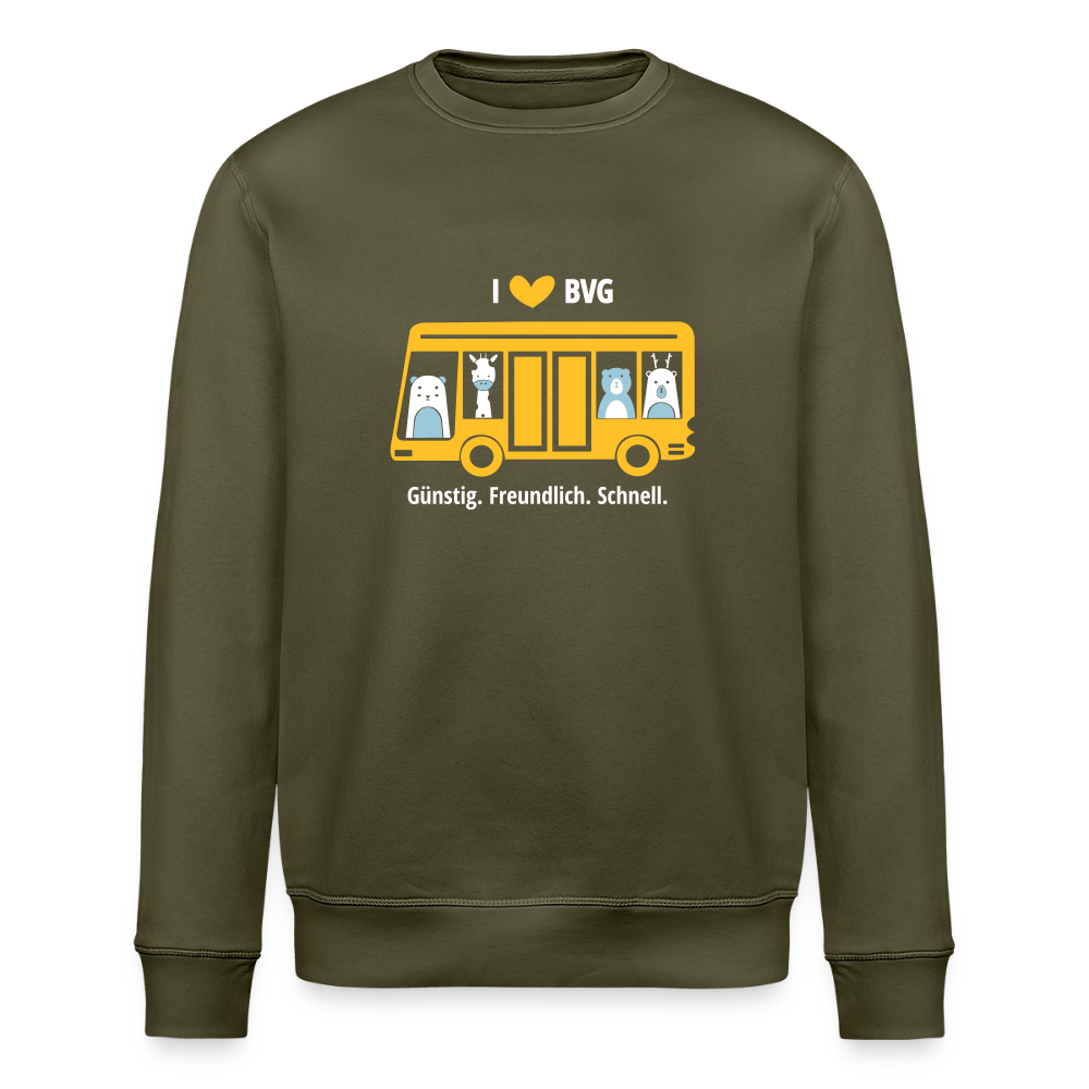 I love BVG - Unisex Bio Sweatshirt - Khaki