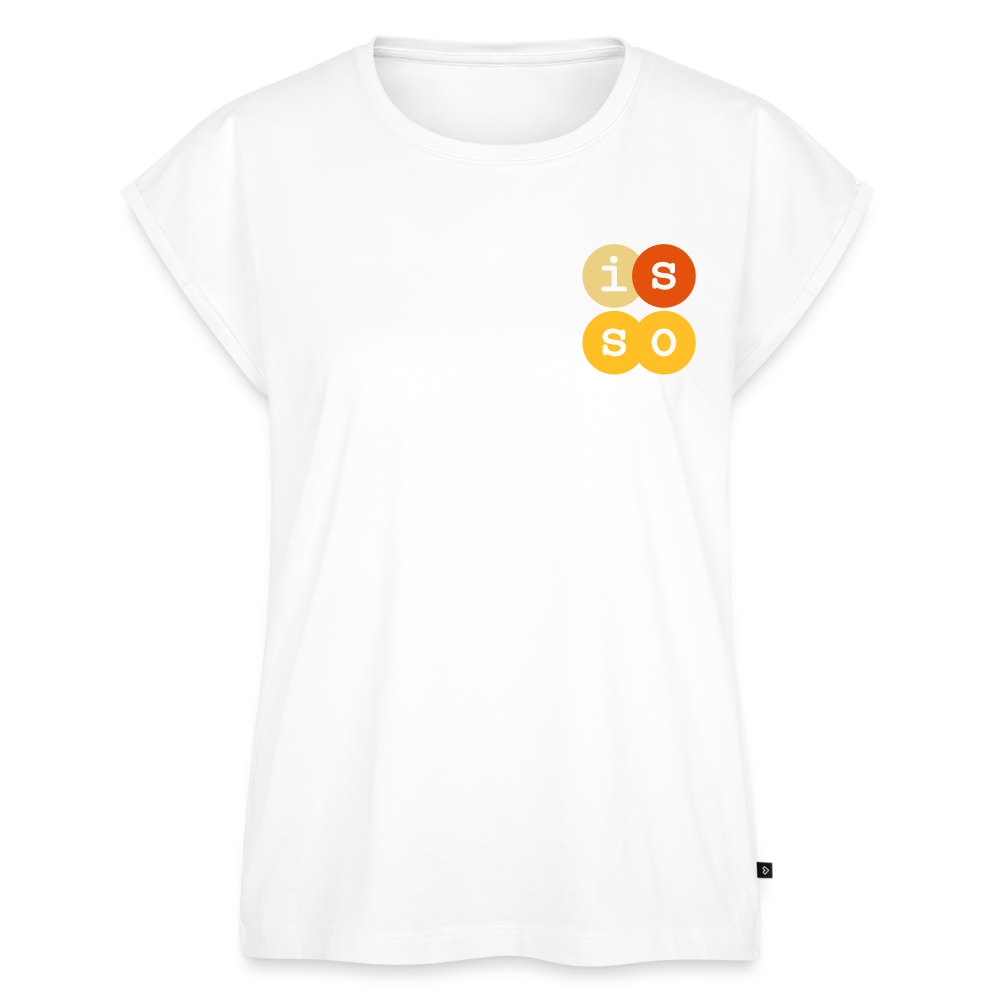 IsSo - Frauen T-Shirt mit gerollten Ärmeln - Weiß