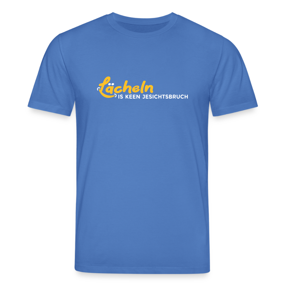 Lächeln is keen Jesichtsbruch - Unisex Bio T-Shirt - Achtsames Blau
