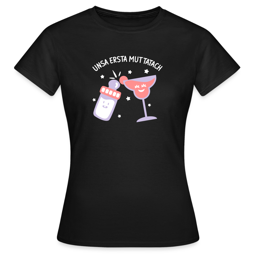 unsa ersta Muttatach - Frauen Premium T-Shirt - Schwarz