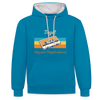 Tegel Hippest Neighborhood - Kontrast Hoodie - Pfauenblau/Grau meliert