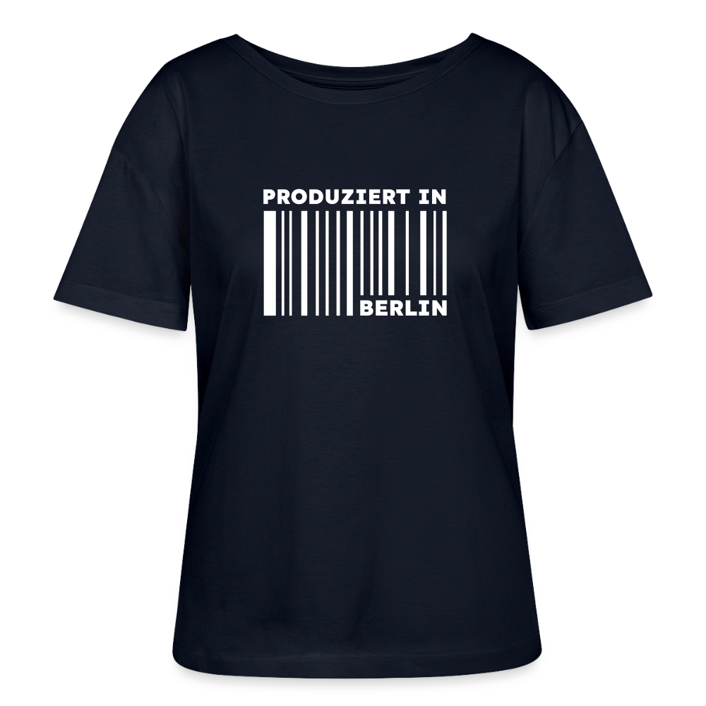 PRODUZIERT IN BERLIN - Relaxed Rundhals Frauen Bio-T-Shirt - Navy