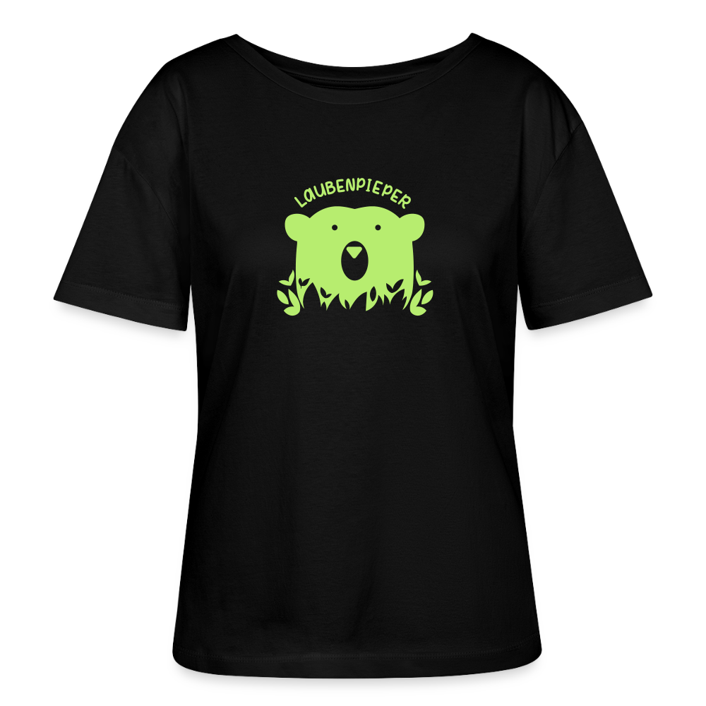 Laubenpieper - Relaxed Rundhals Frauen Bio-T-Shirt - Schwarz