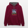 Tegernsee oder Tempelhof - Kontrast Hoodie - Weinrot/Anthrazit