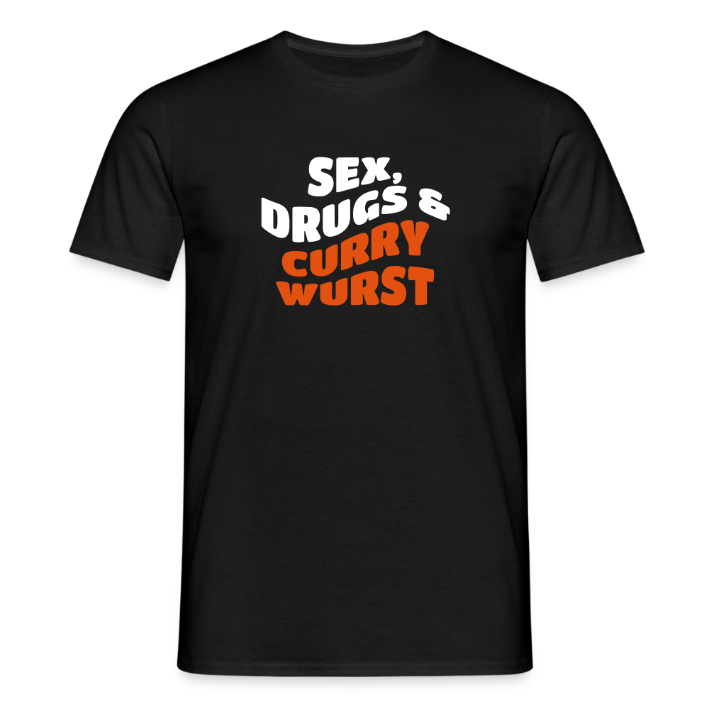 Sex, Drucks & Currywurst - Männer Premium T-Shirt - Schwarz