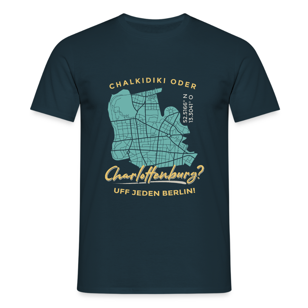 Chalkidiki oder Charlottenburg - Männer Premium T-Shirt - Navy