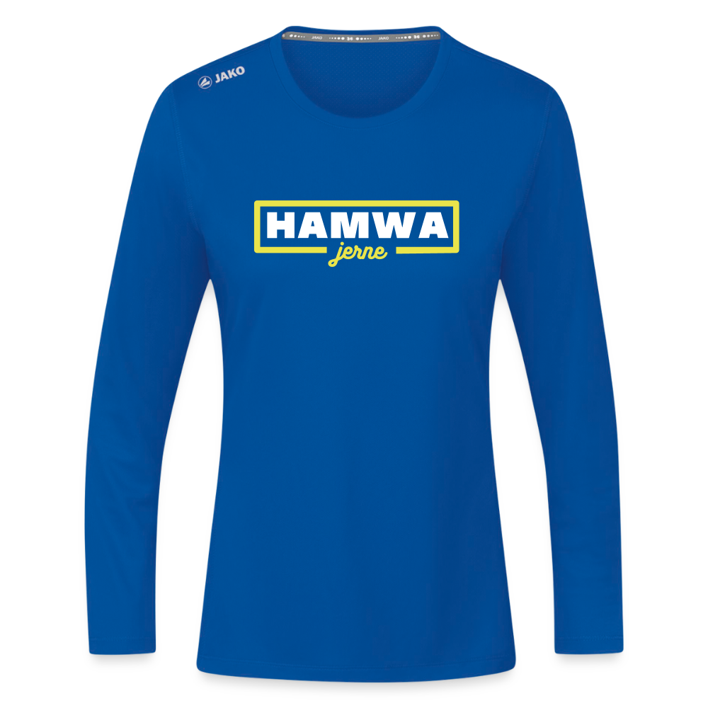 hamwa - Frauen Sport Langarmshirt - Royalblau