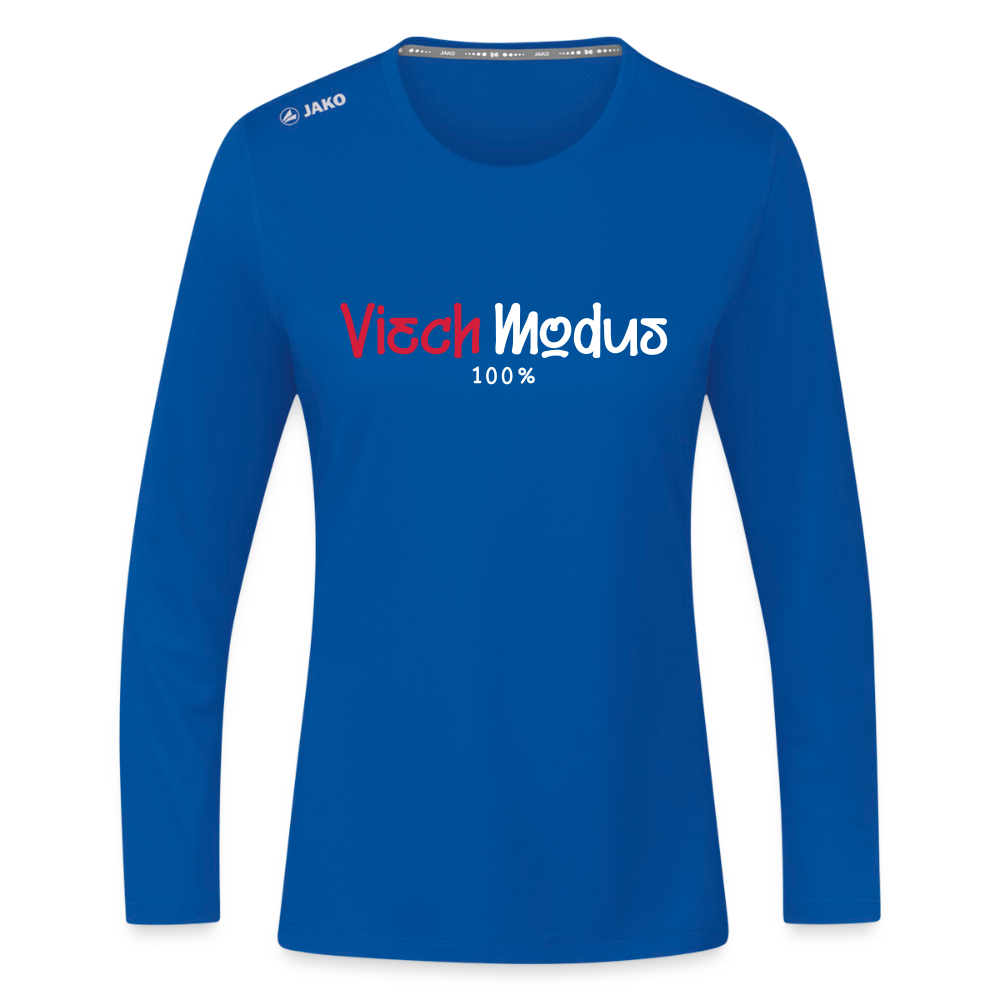 Viech Modus 100% - Frauen Sport Langarmshirt - Royalblau