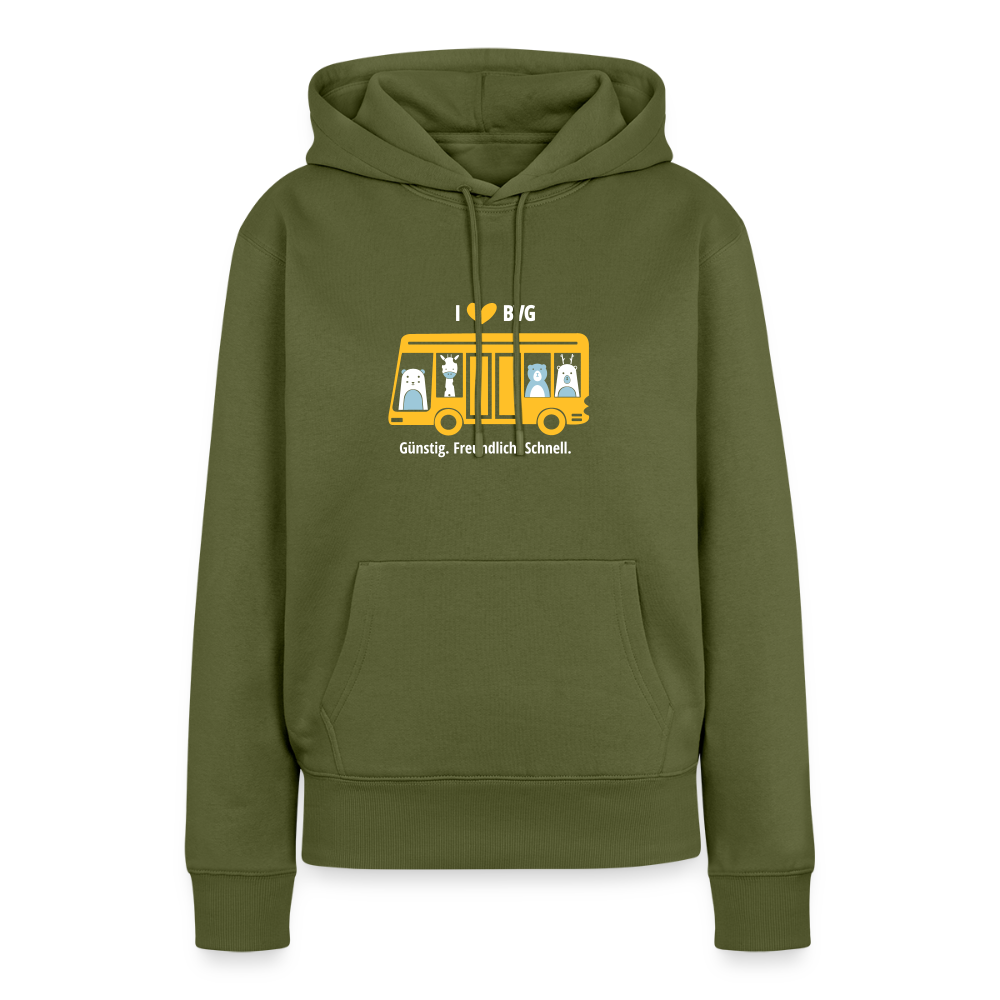 I love BVG - Frauen Premium Hoodie - Khaki