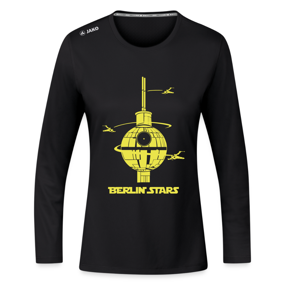 Berlin Stars - Frauen Sport Langarmshirt - Schwarz