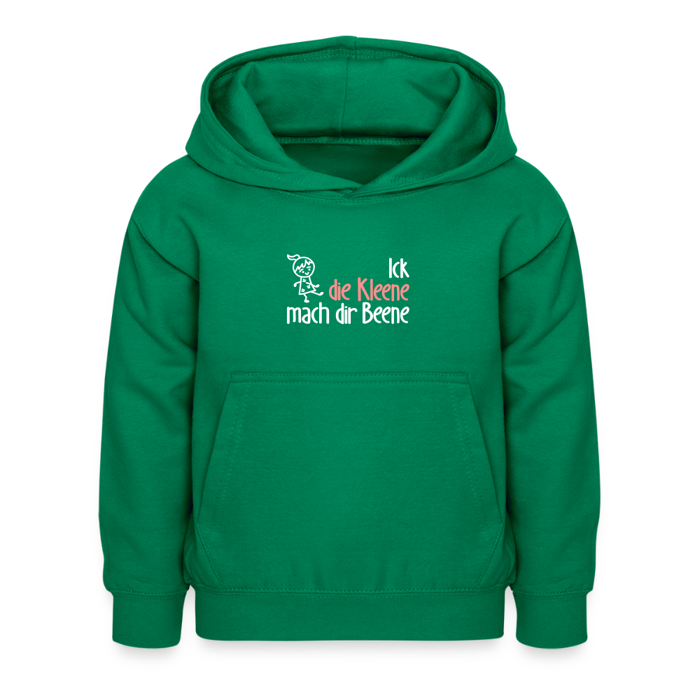 Ick, die Kleene, mach dir Beene! - Kinder Hoodie - Kelly Green