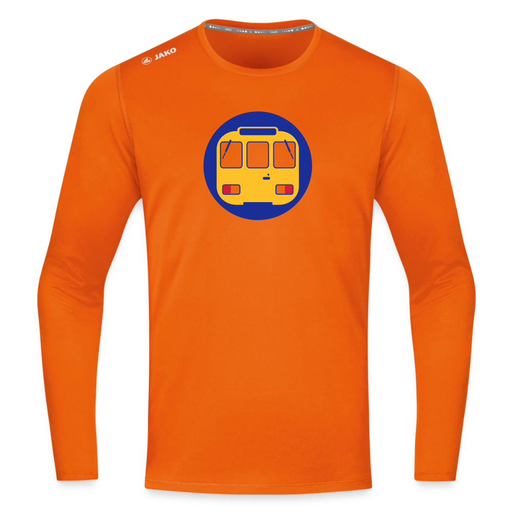 U-Bahntunnel - Männer Sport Langamshirt - Neonorange