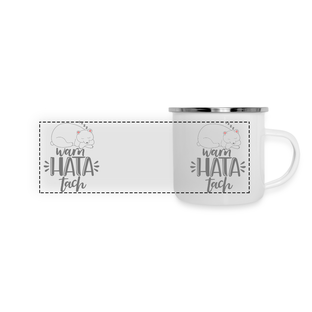 WarnHataTach - Emaille Tasse - Weiß