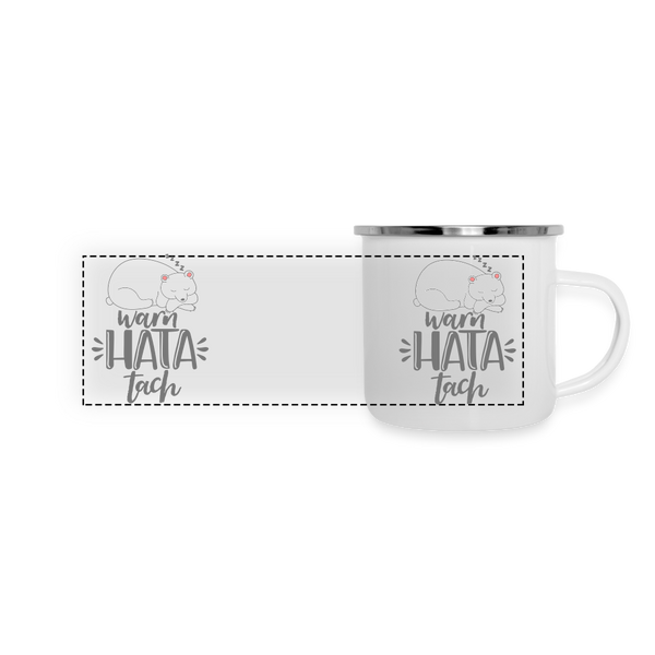 WarnHataTach - Emaille Tasse - Weiß
