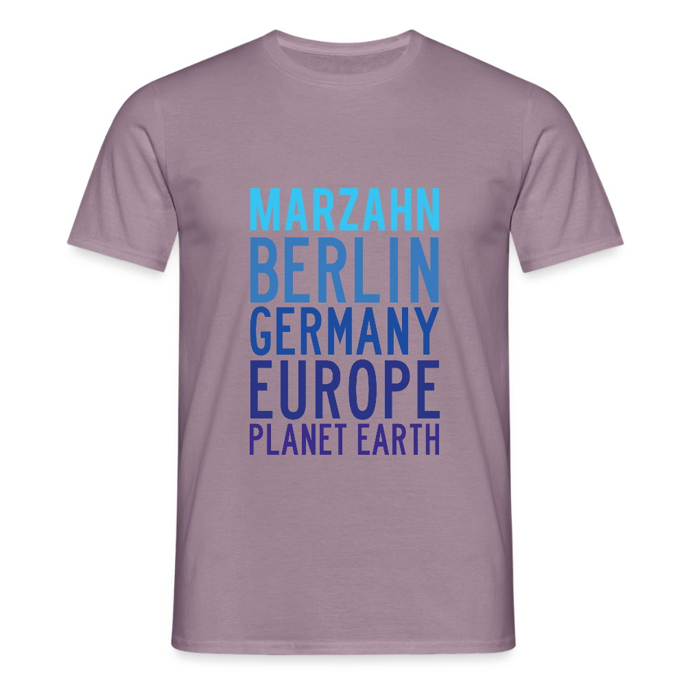 Marzahn Planet Earth - Männer Premium T-Shirt - Lilagrau 