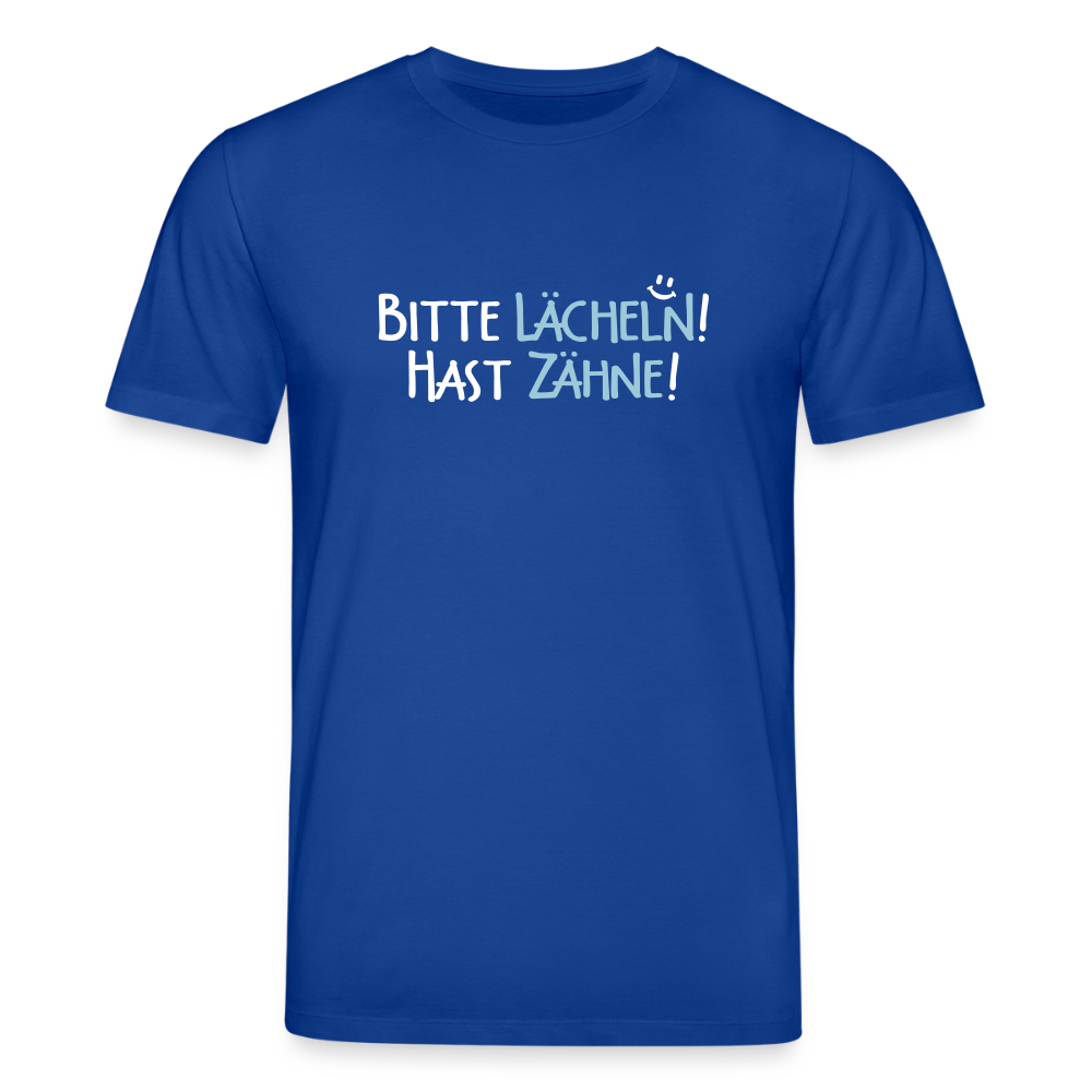 Bitte lächeln! Hast Zähne! - Unisex Bio T-Shirt - Dunkelblau