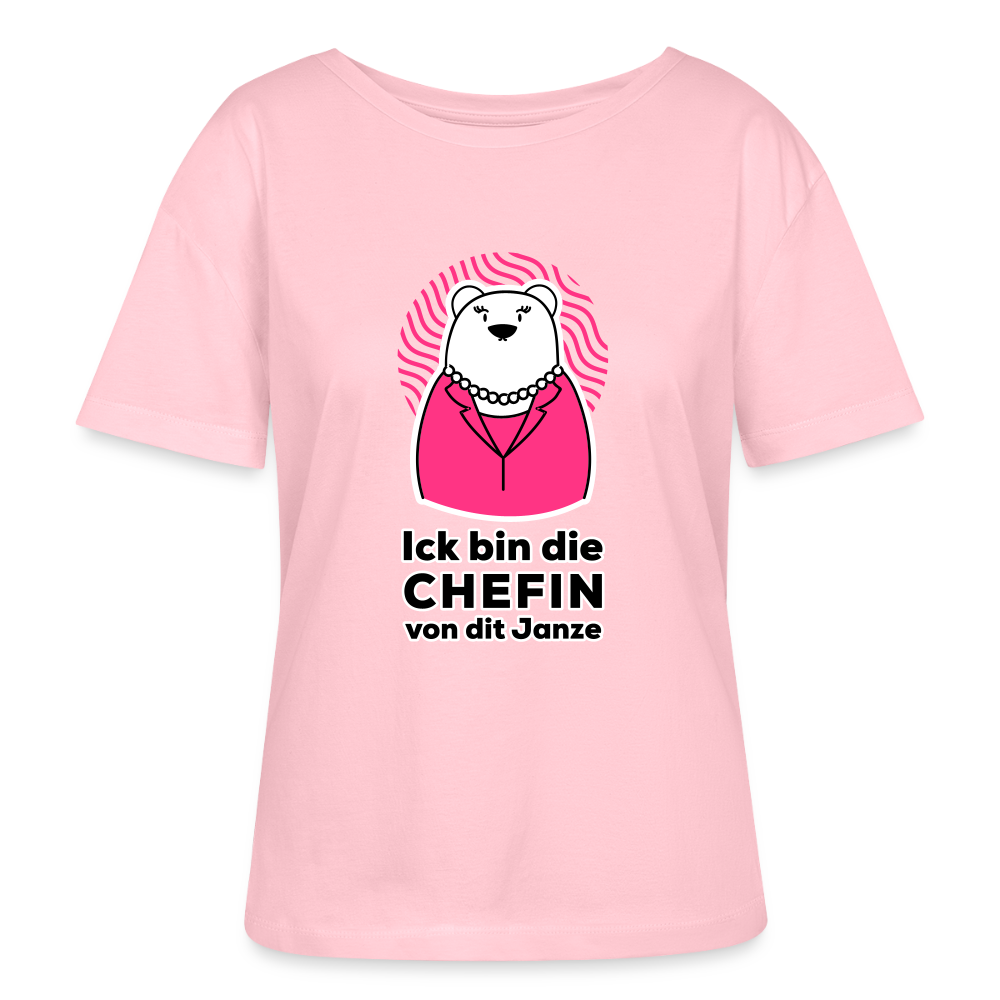 Chefin - Relaxed Rundhals Frauen Bio-T-Shirt - Hellrosa