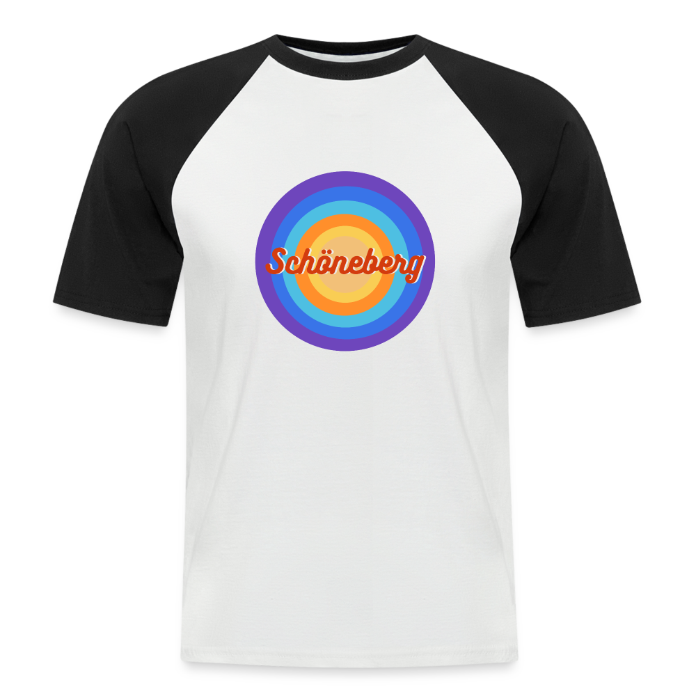 Schöneberg retro - Männer Baseball T-Shirt - Weiß/Schwarz