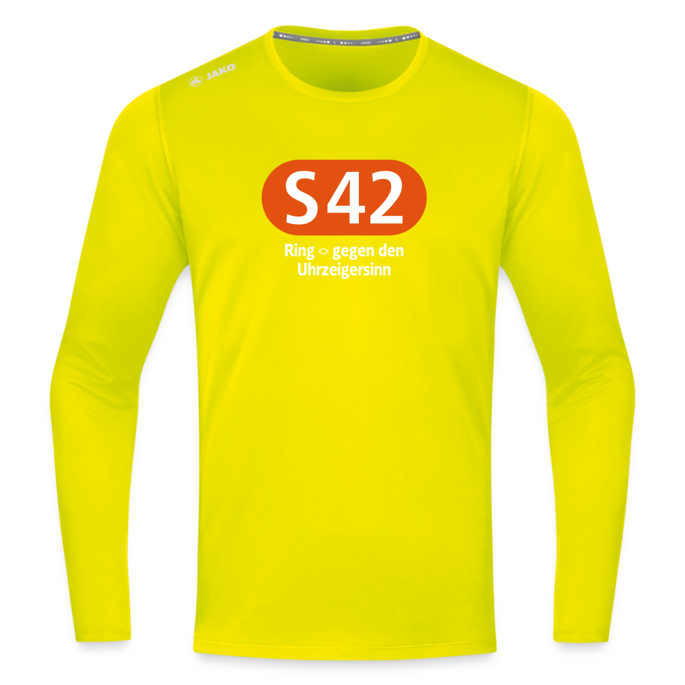 S42 - Männer Sport Langamshirt - Neongelb