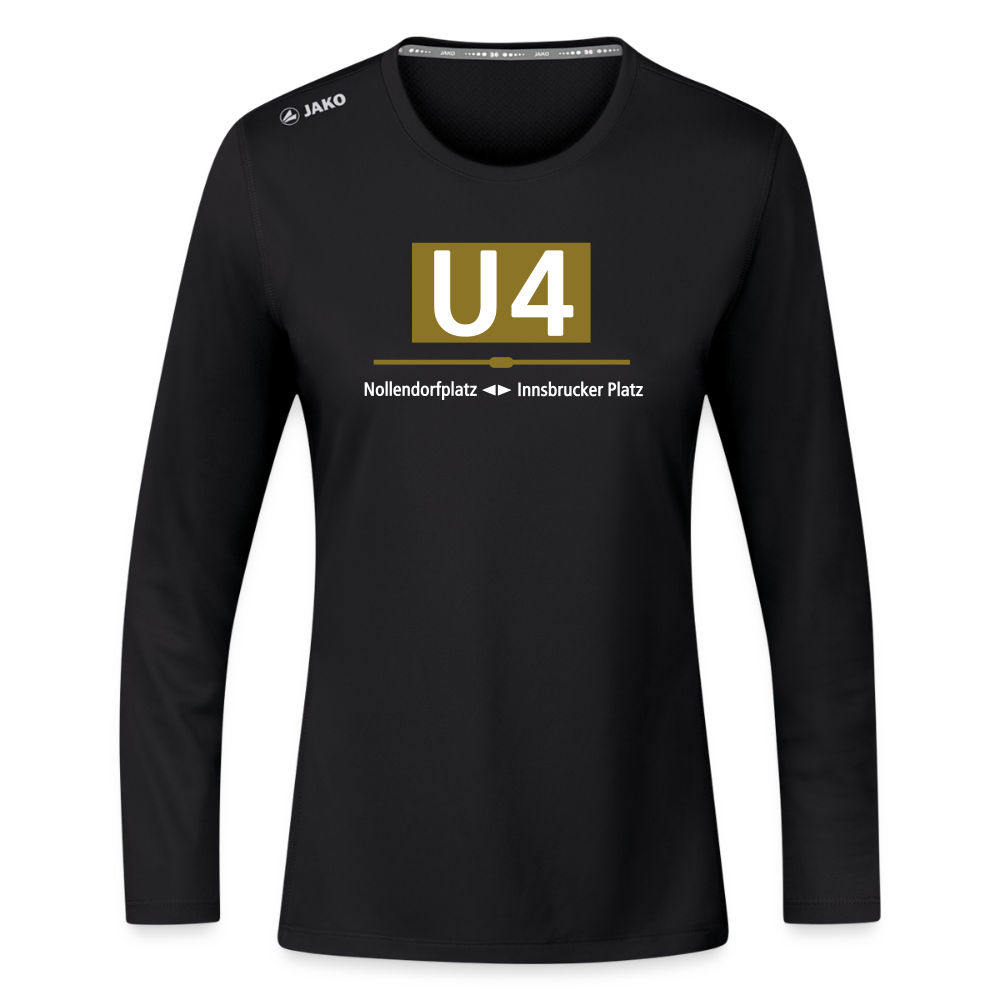 U4 - Frauen Sport Langarmshirt - Schwarz